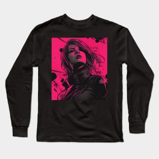 Yakuza Cyberpunk Girl Japanese Vaporwave Urban Style Long Sleeve T-Shirt